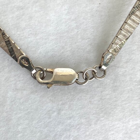 Italian Sterling Silver 925 Graduated Textured Fringe Collar Necklace 16.5" - Picture 14 of 16